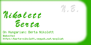 nikolett berta business card